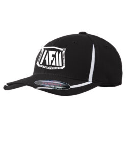American Federation of Motorcyclists Striped Black Flex Fit Hat with logo