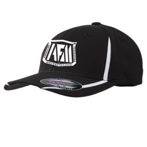 American Federation of Motorcyclists Striped Black Flex Fit Hat with logo
